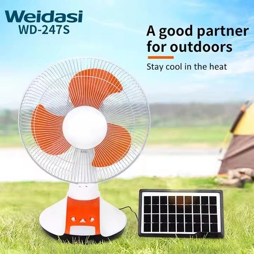 پنکه شارژی ویداسی مدل WD-247 با پنل خورشیدی